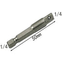 Chrome Vanadium Steel Socket Adapter Set Hex Shank 1/4" 3/8" 1/2" Extension Drill Bits Bar Set Power Tools TF003