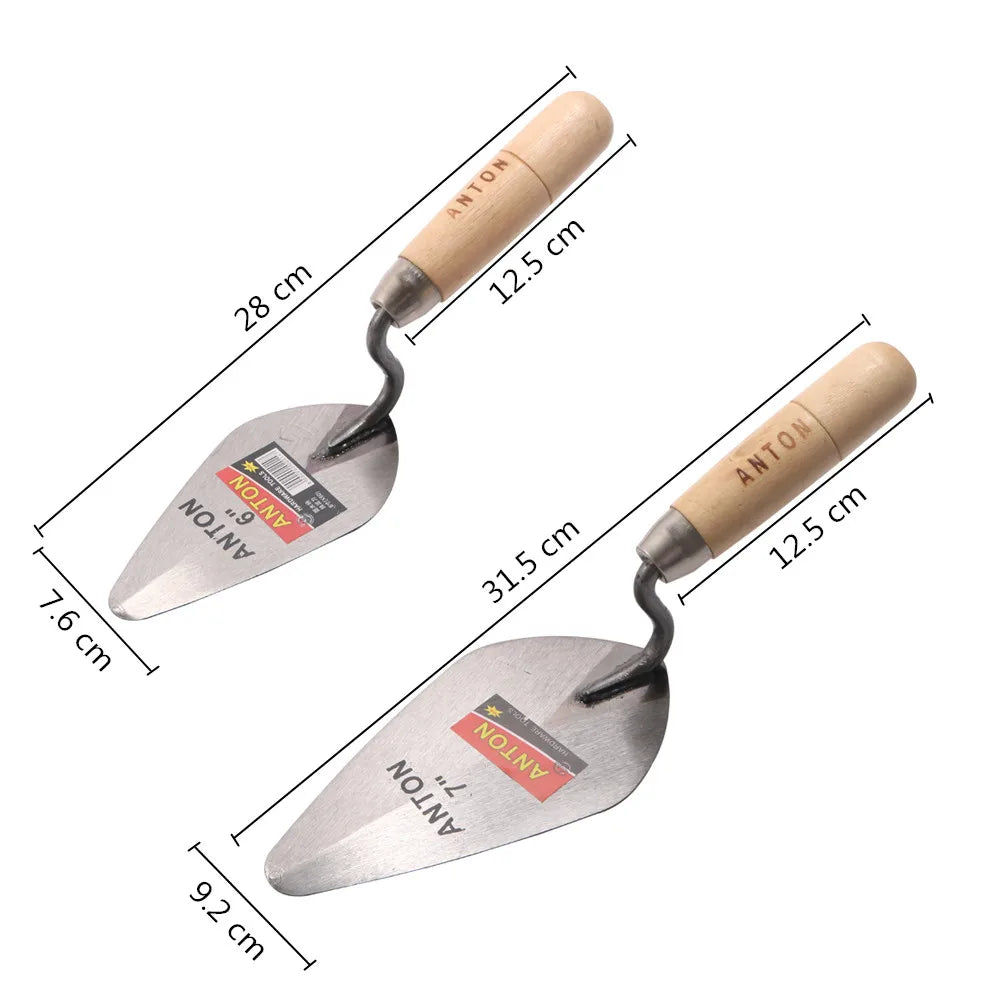 6/7 inch Construction Tools Putty Knife Brick Trowel Laying Carbon Steel Blade Pointing Plaster Tool Carbon Steel For Tiling