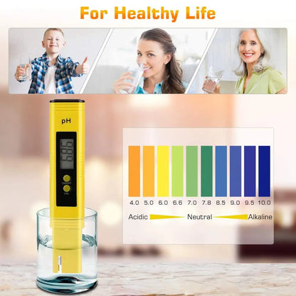 PH Meter 0.01 High Precision for Water Quality Tester with 0-14 Measurement Range Suitable Aquarium Swimming Pool