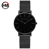 HANNAH MARTIN Women Watch Nordic Minimalist Japan Quartz Movement 3Bar Waterproof Women 36mm Full Rose Gold Dropshipping Watches