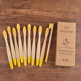Children 10 Pieces Colorful Bamboo Toothbrush Nylon Bristle Eco Paint Toothbrush Kids Arosse a Dent Bambou Vegan Tooth Dental
