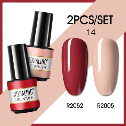 ROSALIND Nail Gel Manicure Set Hybrid Varnish Kit For Nails Art UV Lamp Semi Permanent Nail Gel Polish Set With Good Pack