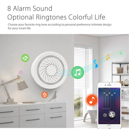 Alarma de sirena NEO Coolcam Smart Tuya Wifi con sensor de temperatura y humedad, compatible con Echo y Google Home Assistant