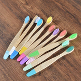 Children 10 Pieces Colorful Bamboo Toothbrush Nylon Bristle Eco Paint Toothbrush Kids Arosse a Dent Bambou Vegan Tooth Dental