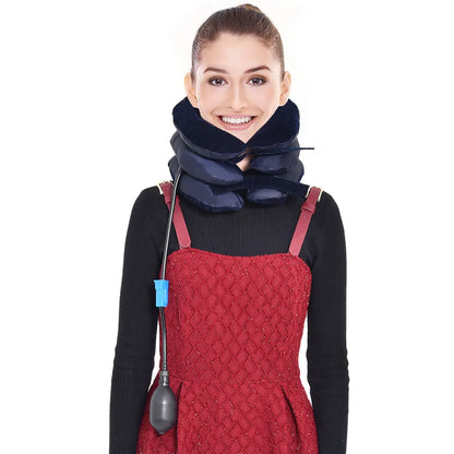 Collarín cervical inflable con tracción cervical, soporte para tractor, almohada de masaje, alivio del dolor, relajación, cuidado de la salud, camilla para cuello y cabeza.