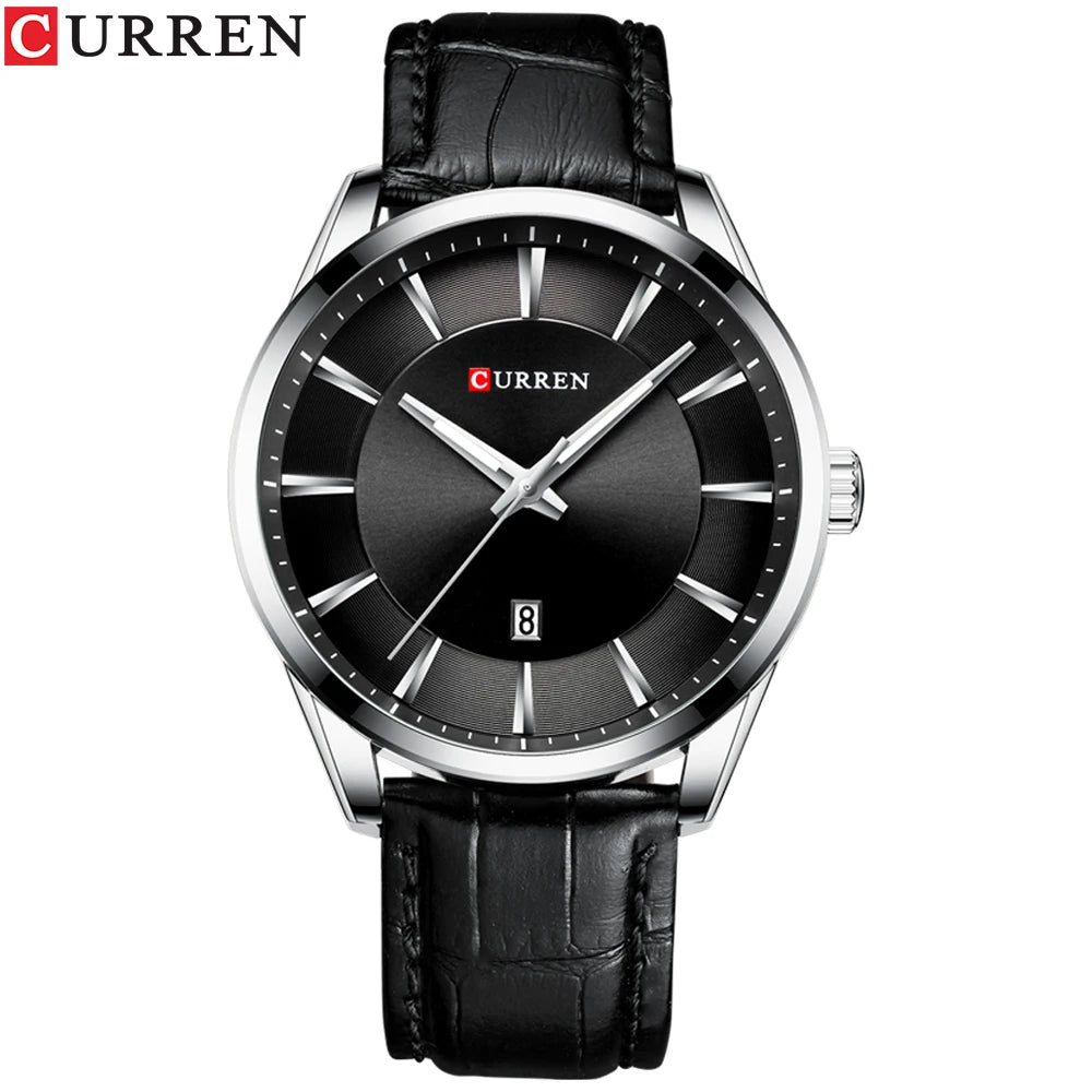 CURREN Quartz Watches for Men Leather Strap Male Wristwatches Top Luxury Brand Business Men's Clock 45 mm Reloj Hombres