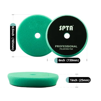 (Venta individual) Almohadillas de pulido SPTA de 3" (80 mm)/5" (125 mm)/6" (150 mm) en forma de T para pulidoras de vehículos DA/RO/GA