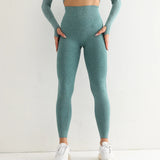Fitness Women Sport Seamless Leggings High Waist Elastic Solid Yoga Leggings Gym Jogging Quick Dry Push Up Slim Pants Female
