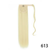 32inches Synthetic Ponytail Hair Extension Clip in Fake Wig Hairpiece Blonde Wrap Around Pigtail Long Smooth Overhead Pony Tail