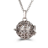 Mexico Music Ball Hollow Zircon Pendant Vintage Perfume Locket Necklace Aromatherapy Diffuser Sweater Chain For Women Jewelry
