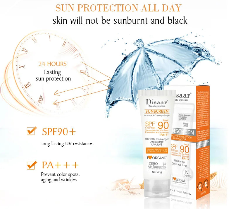 Facial Body Sunscreen Whitening Sun Cream Sunblock Skin Protective Cream Anti-Aging Oil-Control Moisturizing SPF90 Face