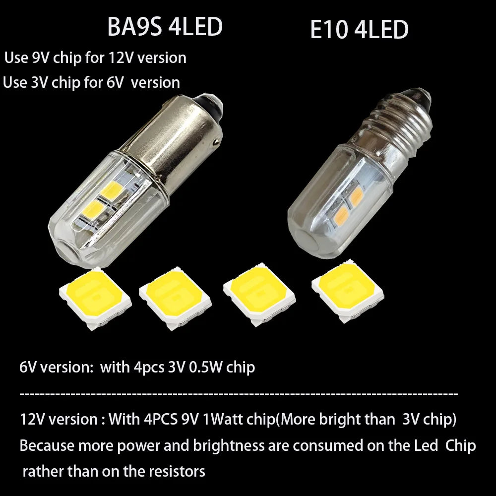 2PCS  BA9S T4W LED Car light bulb T2W T3W H5W interior Car LED License Plate light DC12V 12913 12910 12929 BA9 57 756 1816  1891