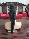 Rabo de cabelo com trança 75cm textura afro kinky straight