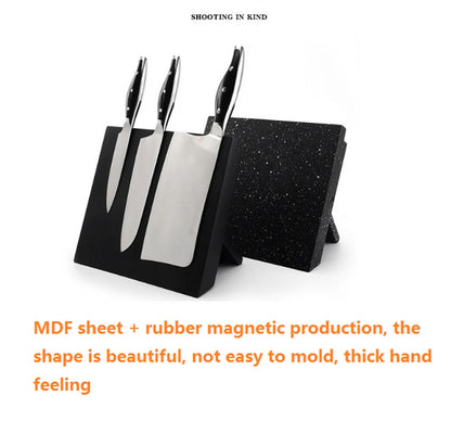 1PCS MDF+Magnetic Knife Holder Stand Nice Knife Block Knife Bar Household Kitchen Knives Accessories Black/Snowflake Color Style