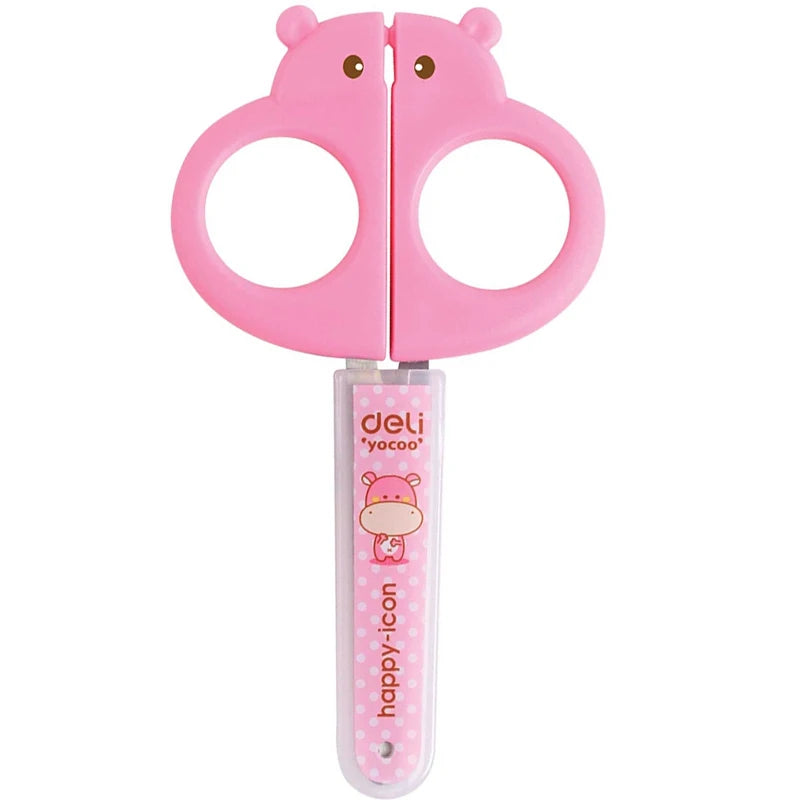 Students Scissors Art Scissors Safety Manual DIY Tools Cartoon Puzzle Cutting Paper-Cut Scissors School Kids Supplies
