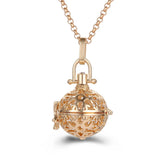 Mexico Music Ball Hollow Zircon Pendant Vintage Perfume Locket Necklace Aromatherapy Diffuser Sweater Chain For Women Jewelry