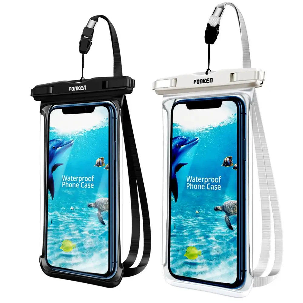 Funda impermeable FONKEN para teléfono, transparente, para la nieve, la selva tropical, bolsa seca, bolsa para natación, fundas grandes para teléfono móvil.