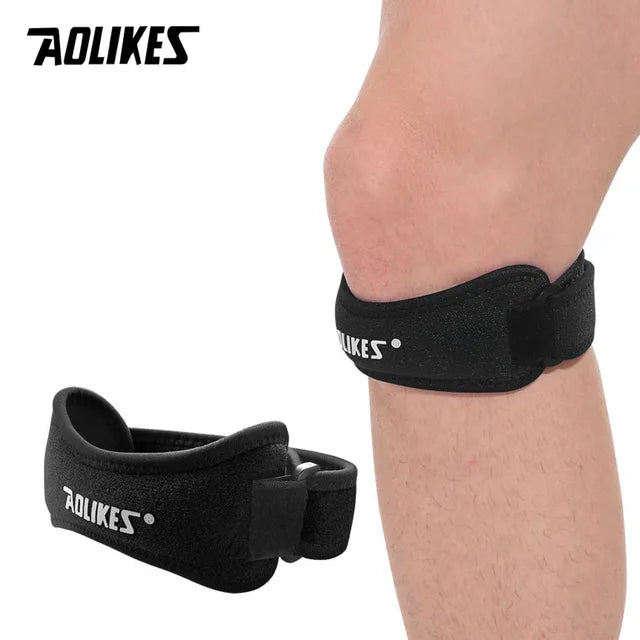 AOLIKES-Joelheira Ajustável para Alívio das Dores, Estabilizador Patela, Suporte Brace, Caminhadas, Futebol, Basquete, Corrida, Esporte, 1Pc