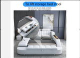 Light Luxury Leather Multi-functional Intelligent Projection Bed Modern Simple 1.8 Double Bed Storage Wedding Bed