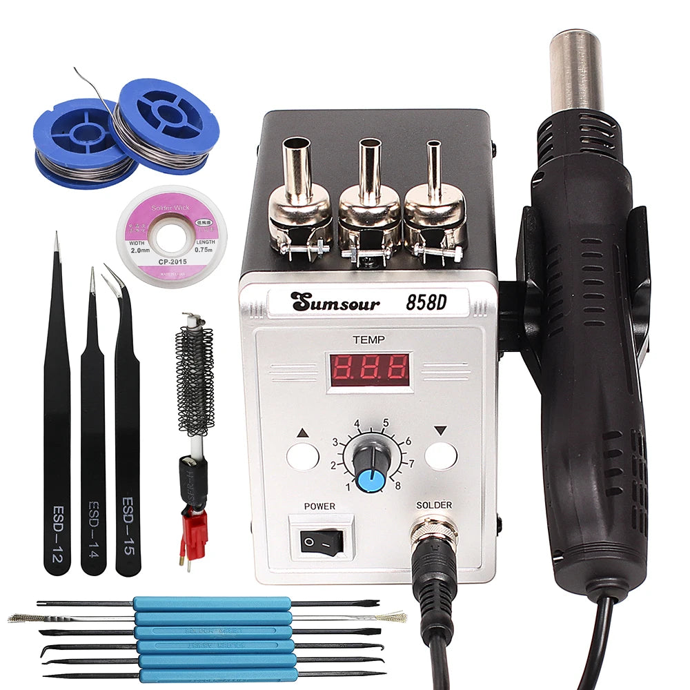 Hot Air Gun 858D 700W BGA Rework Solder Station 220V/110V For SMD SMT Heat Soldering Station Welding Repair Tools