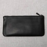 ZRCX Men's Genuine Leather Long Zipper Wallet First Layer Cowhide Youth Ultra-Thin Handbag Wallet Trendy Brand Simple Wallet
