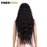 FREEDOM Synthetic Lace Front Wig Long Deep Wavy Ombre Blonde Ginger Lace Wigs For Black Women Heat Resistant Cosplay Wigs