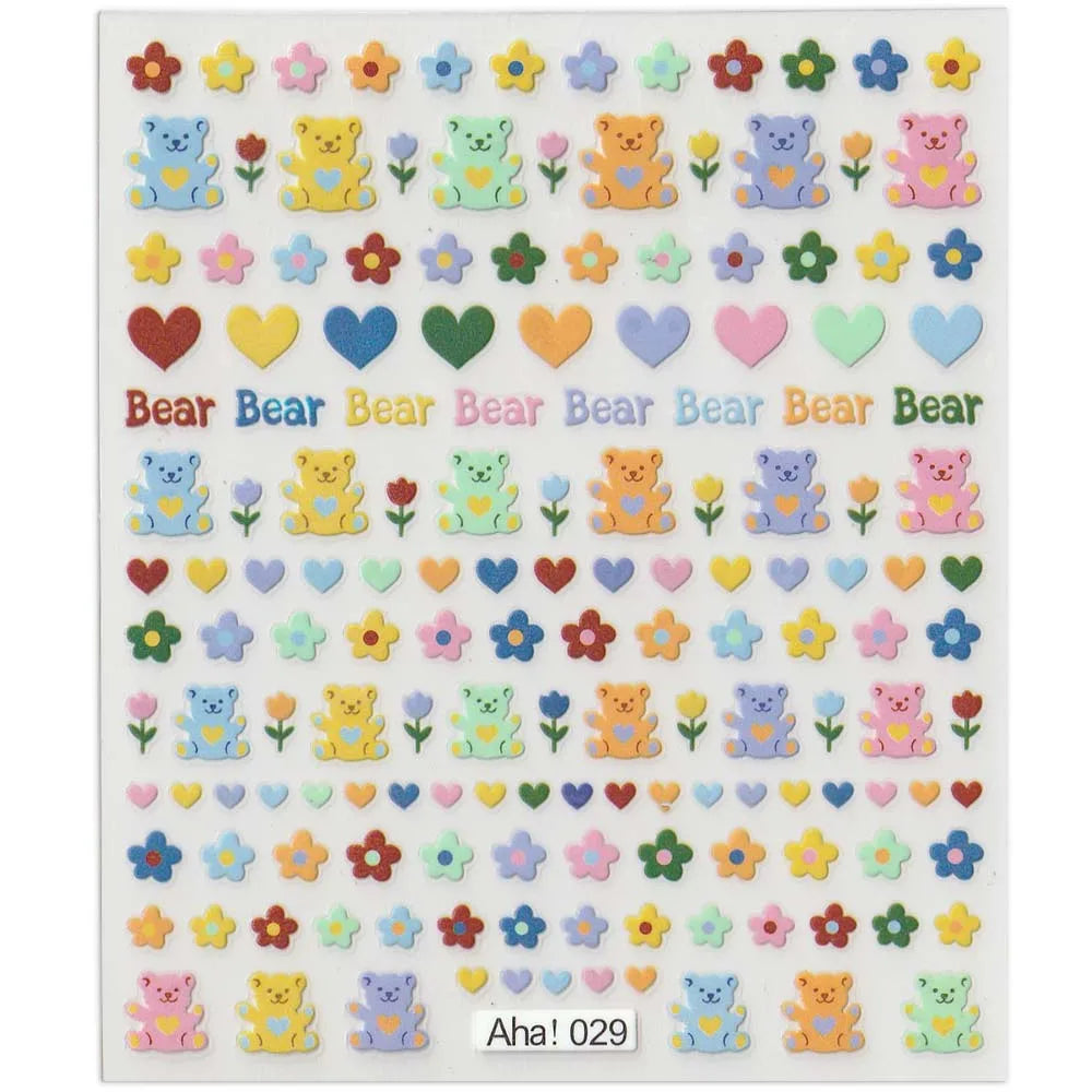 42Model Sticker Nail Decal 3D Adhesive Patch,Smile/Animal/Flower Nail Art Decorations Manicure Sticker Easter Day Design Decal-