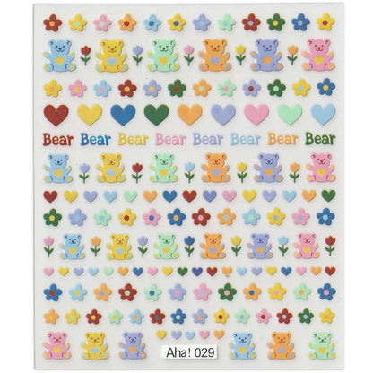 42Model Sticker Nail Decal 3D Adhesive Patch,Smile/Animal/Flower Nail Art Decorations Manicure Sticker Easter Day Design Decal-