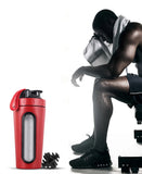 1Pc 700ML Stainless Steel Sports Water Mugs Shaker Bottles With Scale, Outdoor Gym Fitness Shake Cup Protein Powder Mixer Bottle