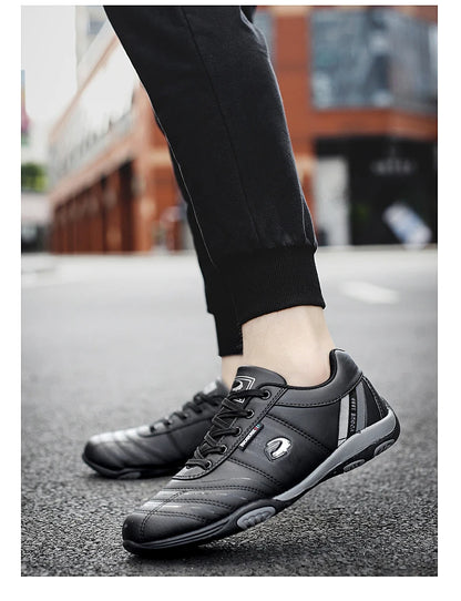 Men's Sports Shoes Leather Waterproof Running Sneakers Luxury Walking Gym Shoes Man Non-slip Training Sneakers Flat Shoes Tennis