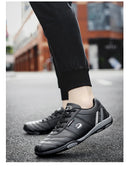 Men's Sports Shoes Leather Waterproof Running Sneakers Luxury Walking Gym Shoes Man Non-slip Training Sneakers Flat Shoes Tennis