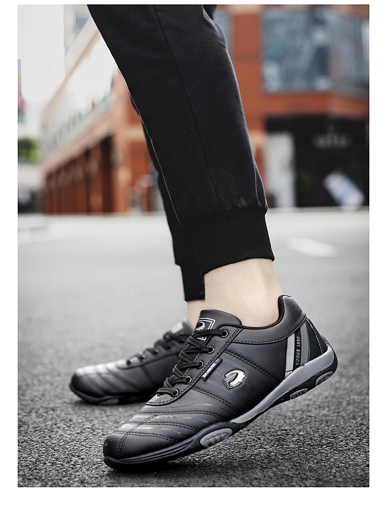 Men's Sports Shoes Leather Waterproof Running Sneakers Luxury Walking Gym Shoes Man Non-slip Training Sneakers Flat Shoes Tennis