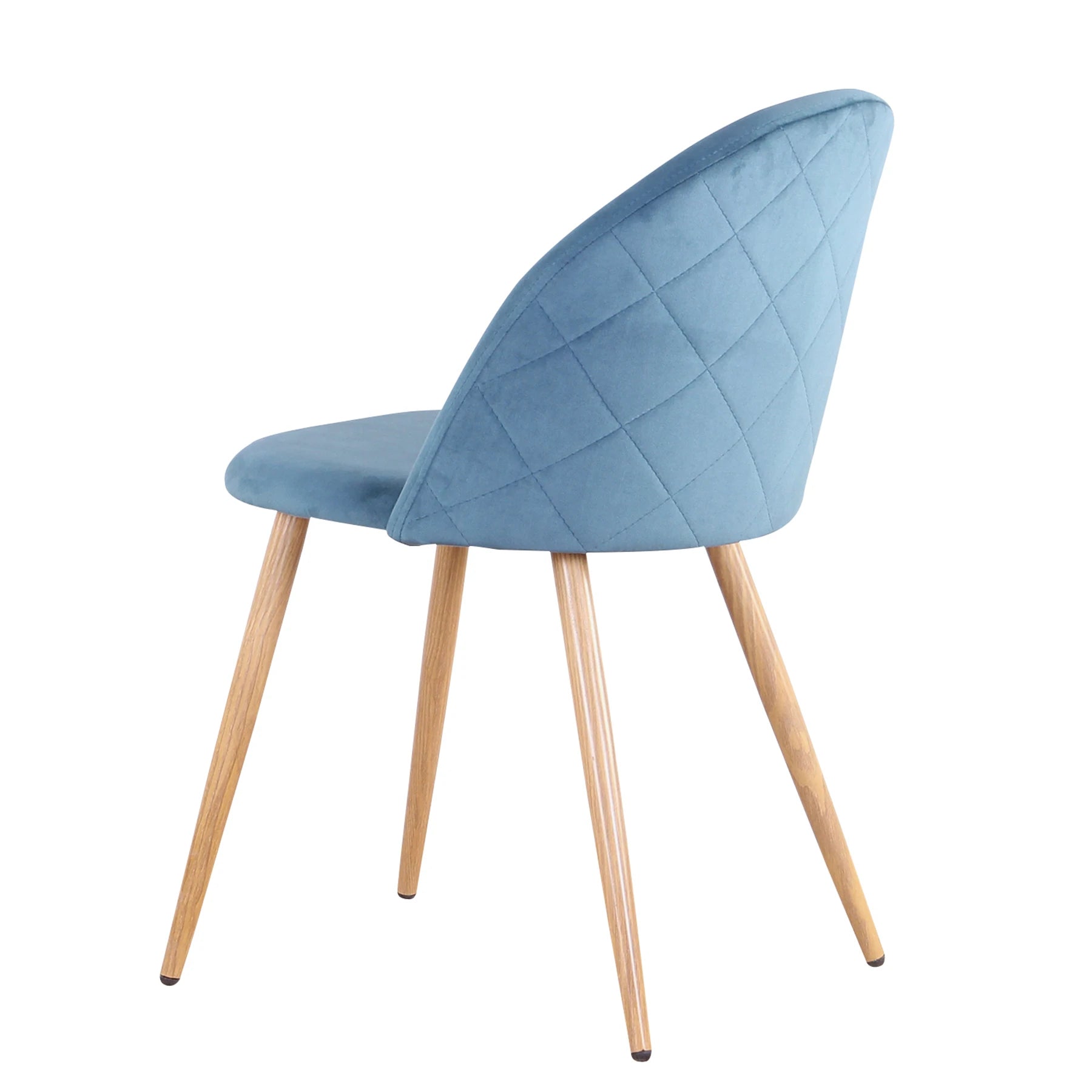 A Set of 4 Dining Chairs With Soft Velvet and Metal Legs, Suitable for Kitchen, Dining Room, Living Room, Lounge (Pink/Green/Blue)