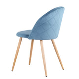 A Set of 4 Dining Chairs With Soft Velvet and Metal Legs, Suitable for Kitchen, Dining Room, Living Room, Lounge (Pink/Green/Blue)
