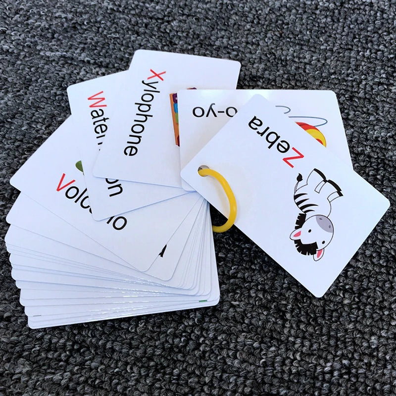 Flashcards com Primeiras Palavras para Crianças, Alfabetos, Cartões de Animais ABC, 1 Caneta, Aprendizagem Precoce, Brinquedos Educativos, Presentes para Crianças, 27
