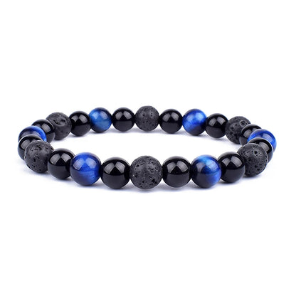 Pulseras de cuentas de obsidiana negra natural, hematita, ojo de tigre, para hombres, protección magnética de la salud, joyería para el alma de las mujeres, pulsera para hombre 