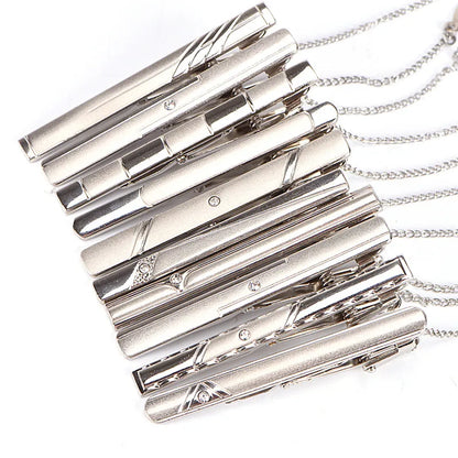 Clip de corbata de metal nuevo para hombre, broche de corbata de boda, broche de corbata de caballero, alfiler de corbata de cristal para accesorios de hombre, joyería.