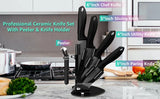 Ceramic Knife Set 3 4 5 6 inch Kitchen Knife + Peeler Holder Black White Blade Chef Knife Fruits Utility Cooking Knives Cutter