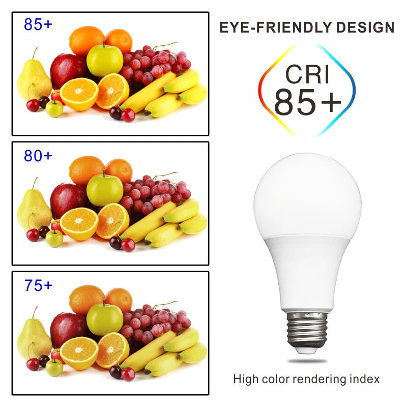 10 bombillas LED E27 CA 220 V 240 V, potencia real: 20 W, 18 W, 15 W, 12 W, 9 W, 5 W y 3 W, para salón y hogar.