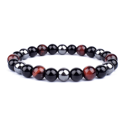 Pulseras de cuentas de obsidiana negra natural, hematita, ojo de tigre, para hombres, protección magnética de la salud, joyería para el alma de las mujeres, pulsera para hombre 