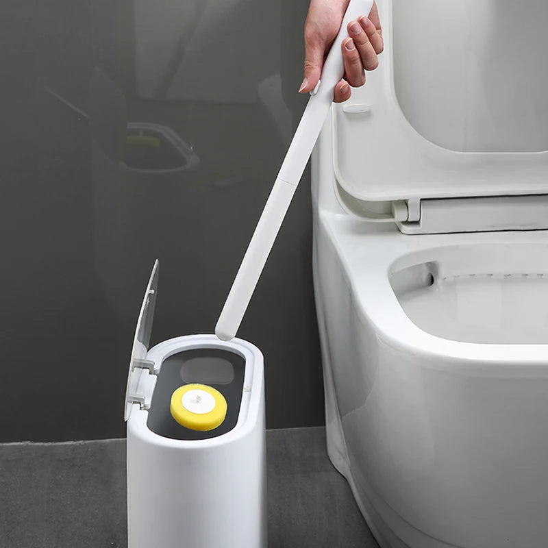 IZEFS Disposable Toilet Brush With Cleaning Liquid Wall-Mounted Cleaning Tool For Bathroom Replacement Brush Head Wc Accessories