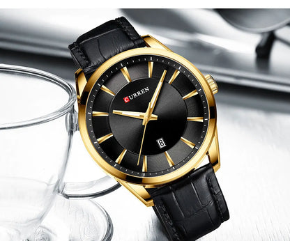 CURREN New Quartz Watches for Men Leather Strap Male Wristwatches Top Luxury Brand Business Men's Clock Reloj Hombres