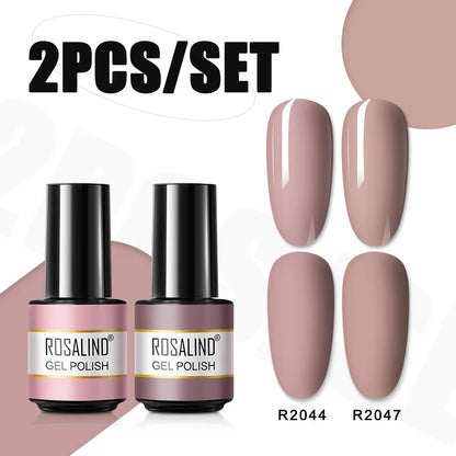 ROSALIND Nail Gel Manicure Set Hybrid Varnish Kit For Nails Art UV Lamp Semi Permanent Nail Gel Polish Set With Good Pack