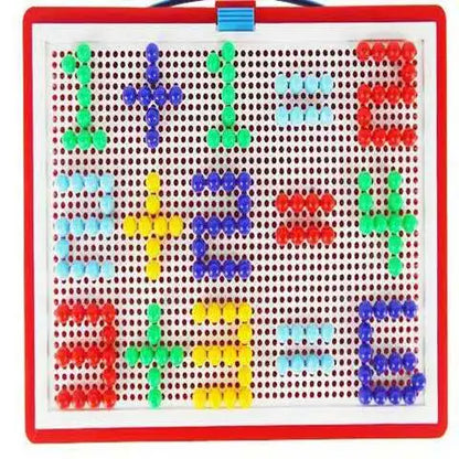 Juego de 296 cuentas de hongo en forma de clavo, rompecabezas inteligente 3D, tablero de rompecabezas para niños, juguetes educativos.
