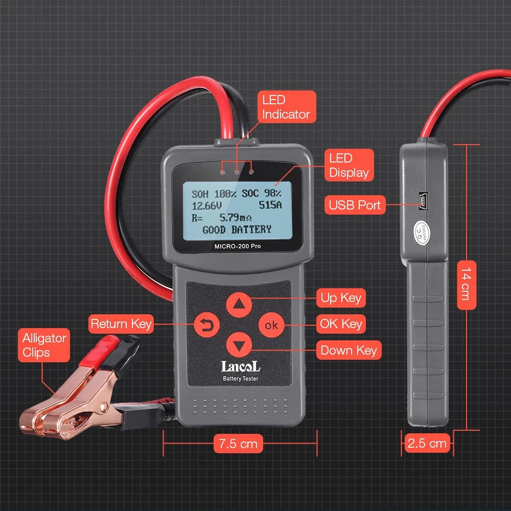 Lancol Micro200Pro 12v Battery Capacity Tester Car Battery Tester For Garage workshop Auto Tools Mechanical