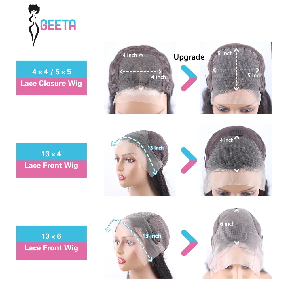 HD Lace Frontal Wig 13x6 13x4 Lace Front Wig Human Hair 30 Inch Bone Straight Transparent Lace Human Hair Wigs 4x4 HD Closure Wig