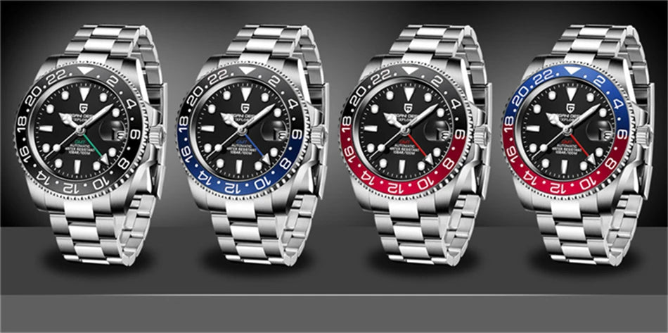 Relógio Masculino Mecânico de Luxo PAGANI DESIGN 2026 – Aço Inoxidável, Função GMT, Vidro de Safira – Marca de Alto Padrão