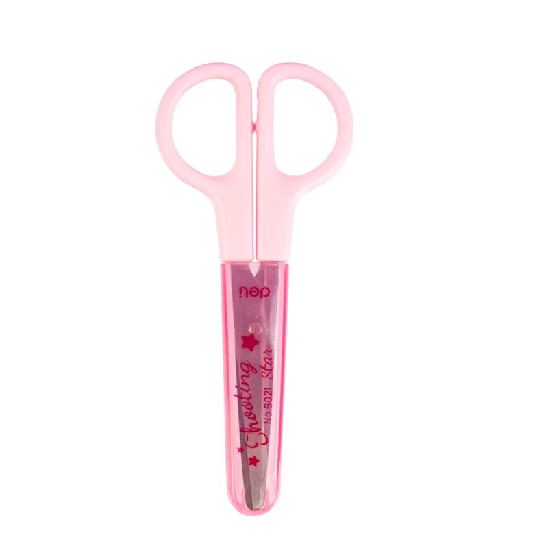 Students Scissors Art Scissors Safety Manual DIY Tools Cartoon Puzzle Cutting Paper-Cut Scissors School Kids Supplies