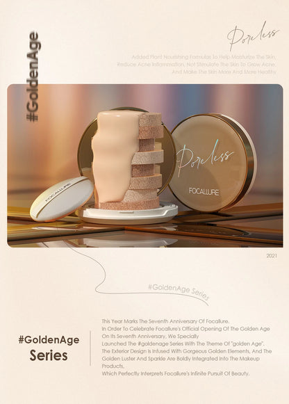 FOCALLURE Air Cushion Poreless BB Cream Resistente al agua Corrector facial iluminador de larga duración Base mate Cosméticos con borla