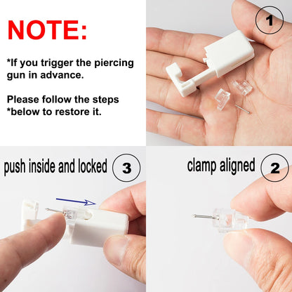 1 Unit Disposable Safe Sterile Piercing Unit For CZ Nose Studs Piercing Gun Piercer Tool Machine Kit Earring Stud Body Jewelry